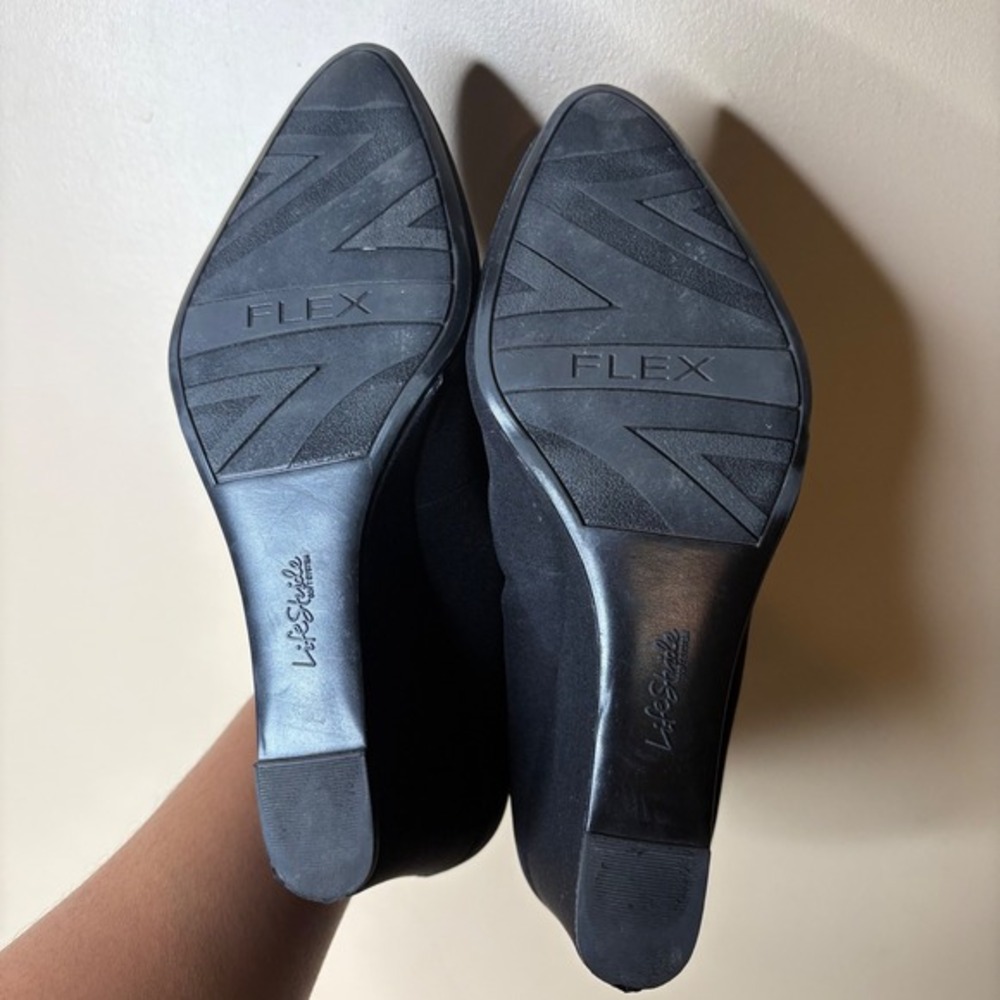 LifeStride Women Gio May Jane Wedge‎ Microsuede Black Pumps Sz 9.5 Office Career - Picture 7 of 7
